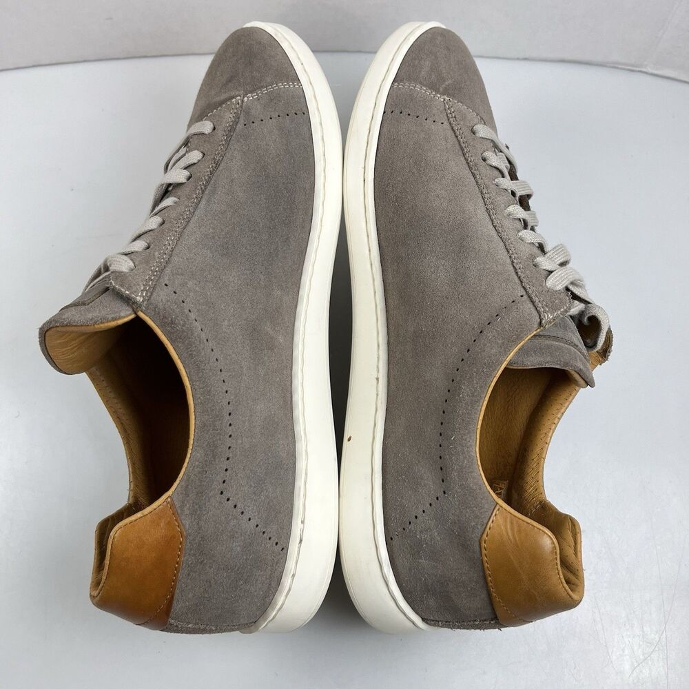 Magnanni Costa Low Suede Burnished Brown Leather Heel Sneakers Men's Size 9.5 - Picture 3 of 8
